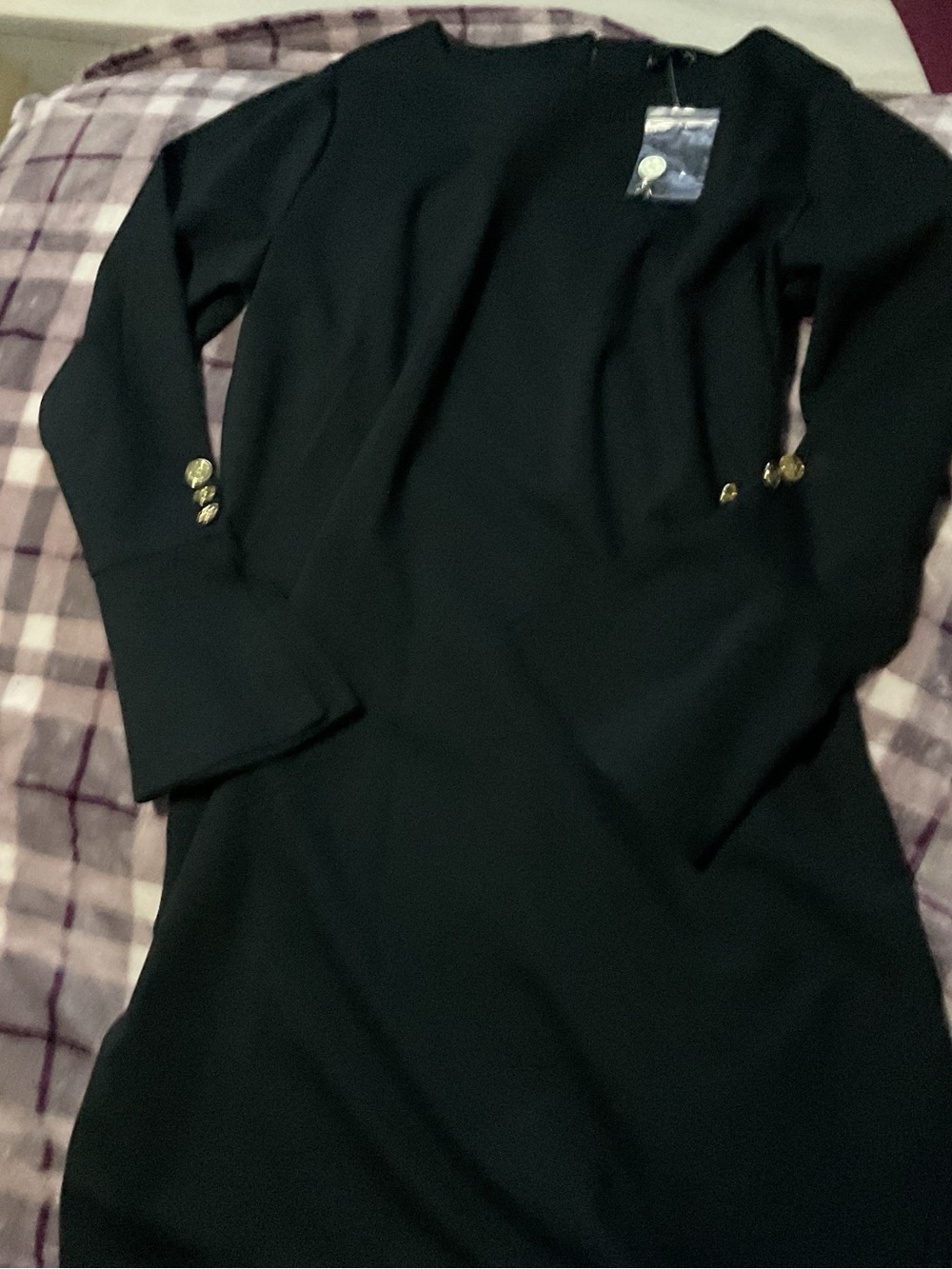 IMAN Black Top with Gold Logo Detail